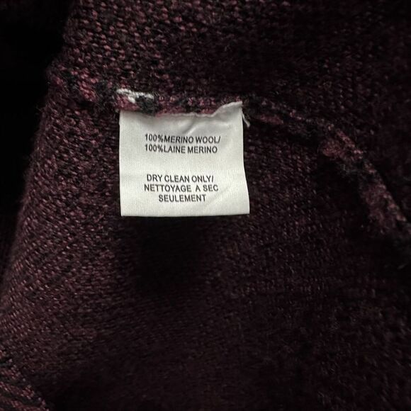 Mr. Turk Men's Size L Button Front Cardigan Sweater Wool Burgundy Red Glen Plaid - Picture 4 of 5